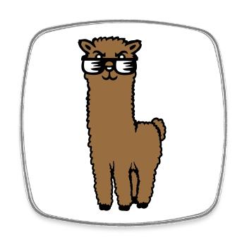 Alpaga Lama Lunettes de Soleil Smart Drôle Cool Animal - Magnet carré - blanc - Devant