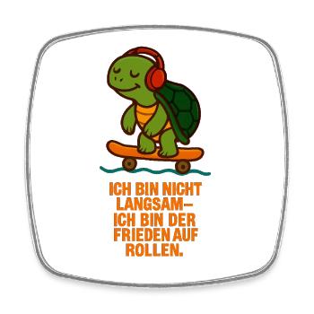 Ich_bin_nicht_Langsam_Ich_bin_der_Flow_auf_Roll - Viereckiger Kühlschrankmagnet - Weiß - Vorne