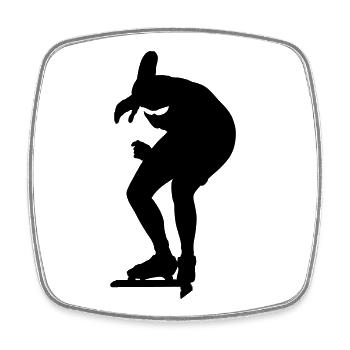 Skating - Square fridge magnet - white - Front