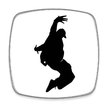 B-Boy Silhouette – Breakdance Freeze - Viereckiger Kühlschrankmagnet - Weiß - Vorne