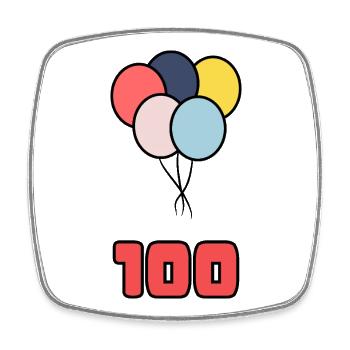 100. 100 JAHRE. 100-JÄHRIGES JUBILÄUM. GEBURTSTAG 100 - Viereckiger Kühlschrankmagnet - Weiß - Vorne