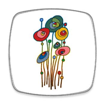 Flowers - Square fridge magnet - white - Front
