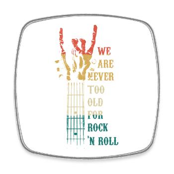 We Are Never Too Old For Rock 'n Roll Music Guitar - Viereckiger Kühlschrankmagnet - Weiß - Vorne