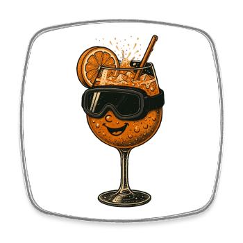 Ski Goggles Cocktail - Square fridge magnet - white - Front