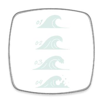 Minimalistische Wellen Illustration Meer - Viereckiger Kühlschrankmagnet - Weiß - Vorne