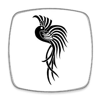 Black Bird of Paradise - Square fridge magnet - white - Front