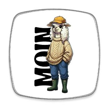 Moin Alpaka Nordsee Küste Design - Viereckiger Kühlschrankmagnet - Weiß - Vorne
