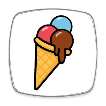Glace logo  - Square fridge magnet - white - Front