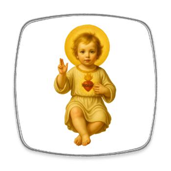 Sacred Heart Boy Illustration - Square fridge magnet - white - Front