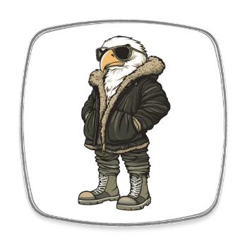 Harpyie Vogel Cool Winter - Viereckiger Kühlschrankmagnet - Weiß - Vorne