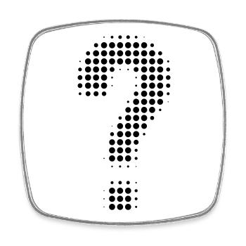 Question mark pixel optics - Square fridge magnet - white - Front