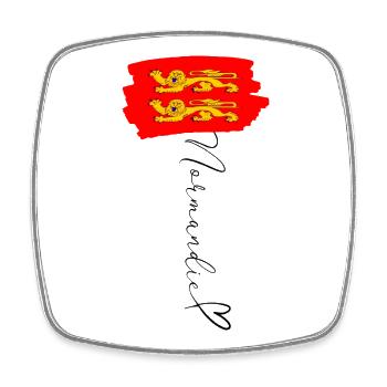 Normandy Flag Leopards Red Gold Pride Region - Square fridge magnet - white - Front