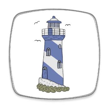 Blauer_Leuchtturm - Viereckiger Kühlschrankmagnet - Weiß - Vorne