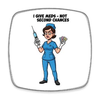 Nursing Heroine Syringe Pills Nurse - Square fridge magnet - white - Front