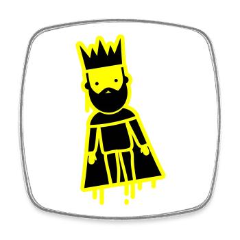King Majesty - Square fridge magnet - white - Front