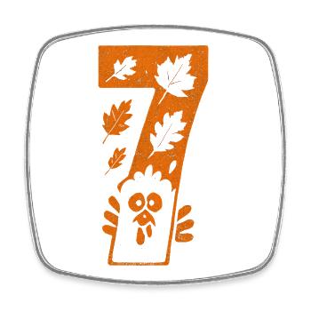 Fun 67 Zahl 6 7 Passende Thanksgiving Sechs Sieben - Viereckiger Kühlschrankmagnet - Weiß - Vorne