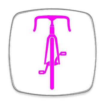 Rennrad Frontsilhouette - Viereckiger Kühlschrankmagnet - Weiß - Vorne