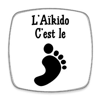 Aikido ist der Fuß! - Viereckiger Kühlschrankmagnet - Weiß - Vorne
