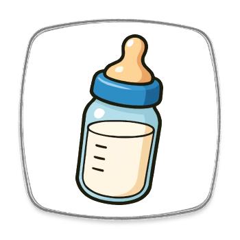 Baby bottle - Square fridge magnet - white - Front