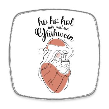 Abstract skin tones contours hohoho mulled wine - Square fridge magnet - white - Front