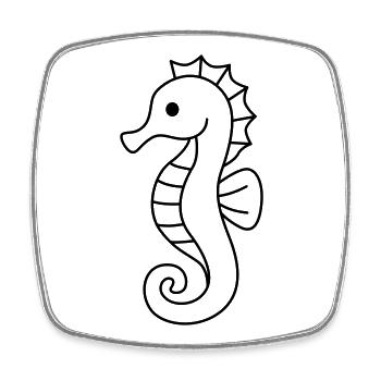 Sea horse - Square fridge magnet - white - Front