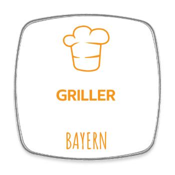 Die besten Griller kommen aus Bayern Design - Viereckiger Kühlschrankmagnet - Weiß - Vorne