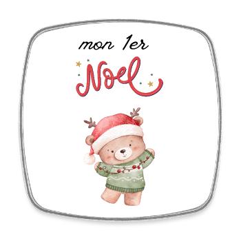 Mein erstes Weihnachten - Viereckiger Kühlschrankmagnet - Weiß - Vorne