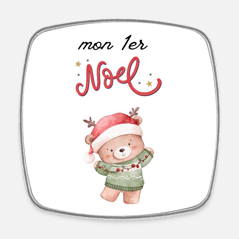 My First Christmas - Square fridge magnet - white