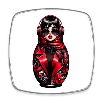 Russian Matryoshka Music Russia Russian - Square fridge magnet - white - Front