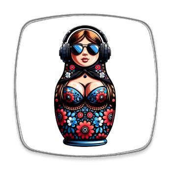 Russian Matryoshka Music Russia Russian - Square fridge magnet - white - Front