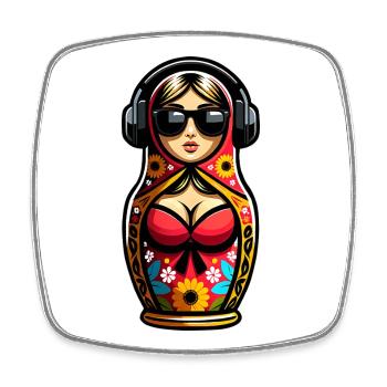 Russian Matryoshka Music Russia Russian - Square fridge magnet - white - Front