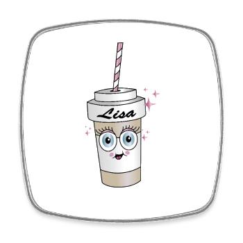 Lisa Cartoon Milchshake Becher - Viereckiger Kühlschrankmagnet - Weiß - Vorne