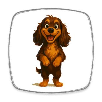 Cocker Spaniel Grinning Broadly - Square fridge magnet - white - Front