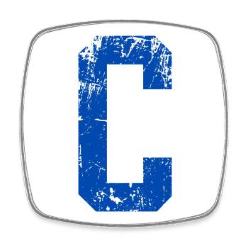 Letter c retro sport - Square fridge magnet - white - Front