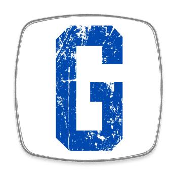 Letter c retro sport - Square fridge magnet - white - Front