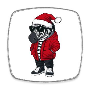 Zebra Weihnachten Winter - Viereckiger Kühlschrankmagnet - Weiß - Vorne