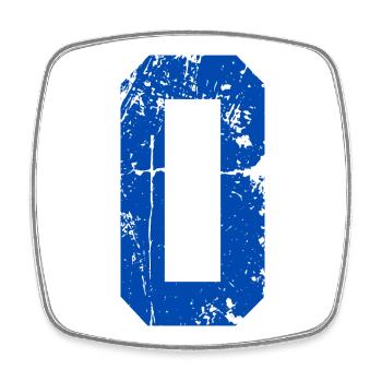 Letter o Retro Sport - Viereckiger Kühlschrankmagnet - Weiß - Vorne