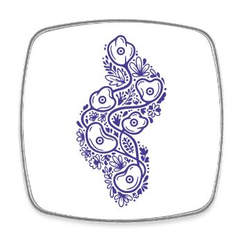 Lustiges blumiges Kletterabenteuer-Design - Viereckiger Kühlschrankmagnet - Weiß - Vorne