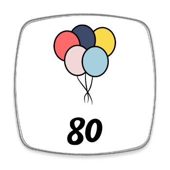 80. 80 JAHRE. 80. JUBILÄUM. 80-JAHRES-JUBILÄUM. - Viereckiger Kühlschrankmagnet - Weiß - Vorne