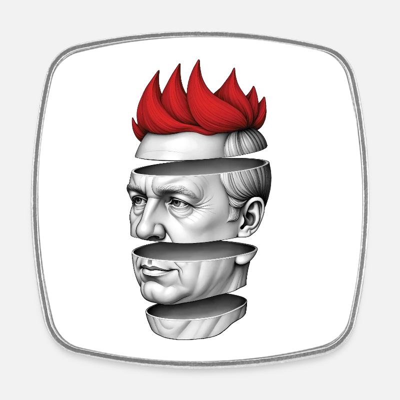 PUNKS NOT DEAD #4 – Steam Punk'n'Roll - Viereckiger Kühlschrankmagnet - Weiß