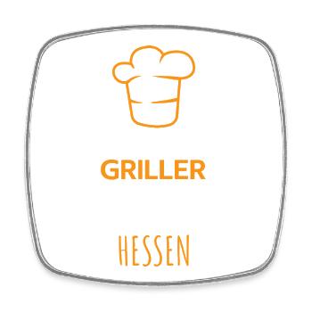 The best grills come from Hessen Design - Square fridge magnet - white - Front