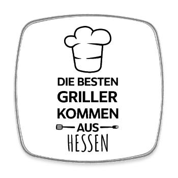 The best grills come from Hessen Design - Square fridge magnet - white - Front