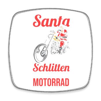 Weihnachtsmann Biker Motorrad Weihnachten - Viereckiger Kühlschrankmagnet - Weiß - Vorne