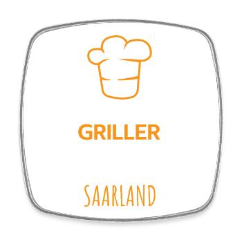 The best grillers come from the Saarland Graphic - Square fridge magnet - white - Front