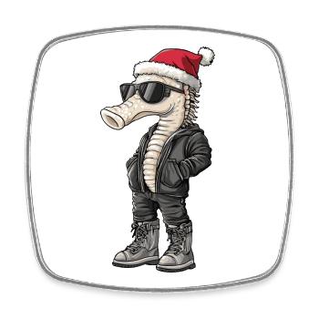Seepferd Weihnachten Winter - Viereckiger Kühlschrankmagnet - Weiß - Vorne