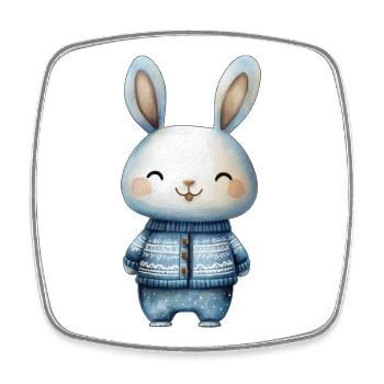 Adorable Little Rabbit – Illustration Tenderness - Square fridge magnet - white - Front