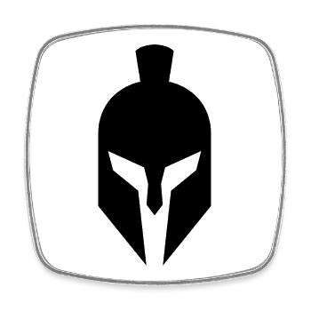 Spartanischer Helm - Viereckiger Kühlschrankmagnet - Weiß - Vorne