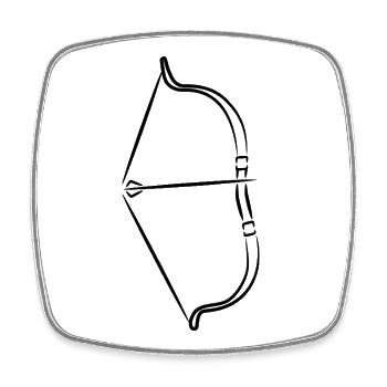 Bow and arrow sketch - Square fridge magnet - white - Front