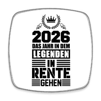 Legenden gehen 2026 in Rente - Viereckiger Kühlschrankmagnet - Weiß - Vorne