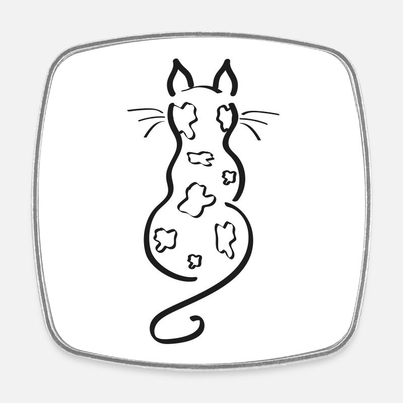 Écussons de dos Cat Minimalist Line Bengal - Magnet carré - blanc